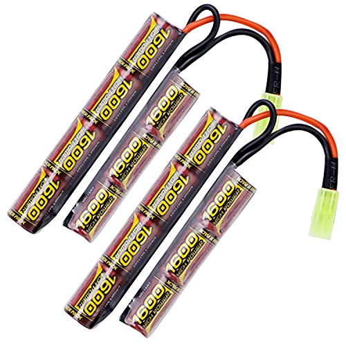 melasta 2pack 2 / 3A 8.4V Airsoft Batería 1600mAh NIMH Butterfly Nunchuck Airsoft de Batería con Conector Mini Tamiya para Airsoft Airgun