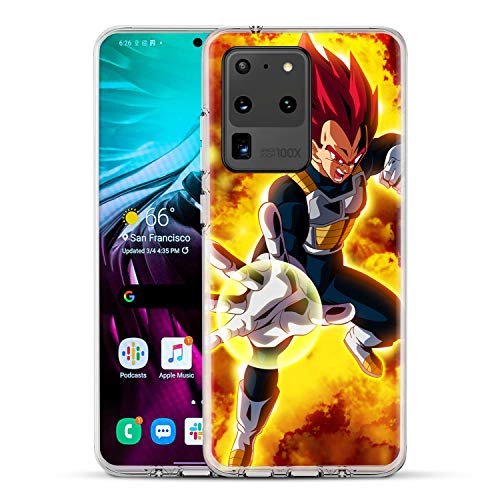 MIM Global Dragon Ball Z Super GT Protectores Case Cover Compatible para Samsung S Series (Samsung S20 Plus, Vegeta SSG)