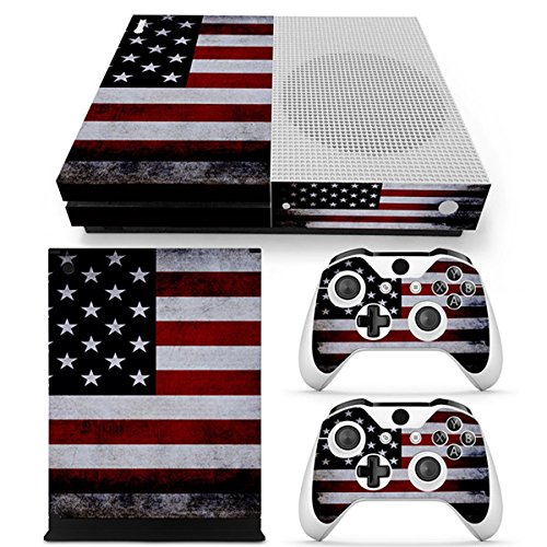 Morbuy Xbox One S Skin Vinly Pegatinas Protective Consola Sticker Decal + 2 Controlador Skins Set (Flags USA)