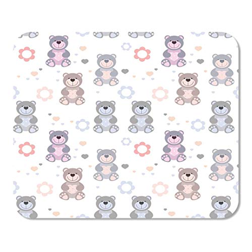 Mousepad Computadora Bloc de Notas Oficina Gris Bebé Juguete Ositos de Peluche Patrón Rosa Niño Resumen Hogar Escuela Juego Jugador Computadora Trabajador Pulgada