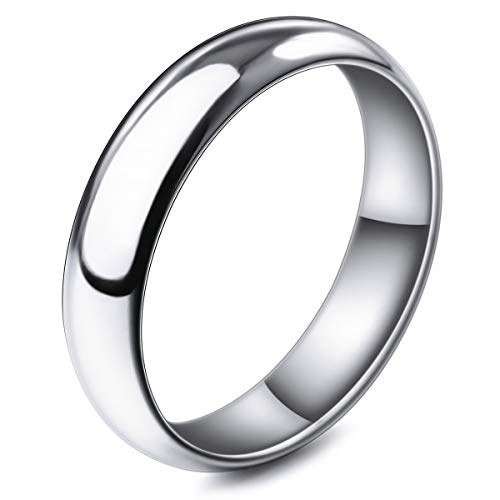 MunkiMix Ancho 5mm Acero Inoxidable Banda Venda Anillo Ring El Tono De Plata Alianzas Boda Talla Tamaño 20 Hombre,Mujer