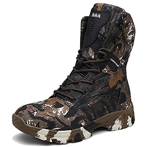 N/A Men Impermeable y Antideslizante Camuflaje táctico Botas del ejército Escalada Militar Selva Caza Que acampa del Desierto Botas Botas Patrulla del Top del Alto de Combate,Brown-47