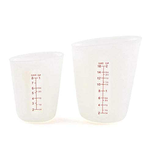 NaisiCore Medición de plástico Jarra de Silicona de medición Stir Copas de Silicona Flexible y Verter Hornear Copa Cafetera para 2pcs