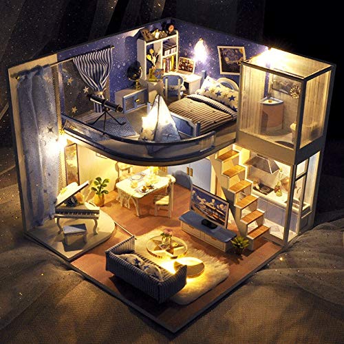 No-branded - Casa de muñecas de madera, casas en miniatura Dollhouse - Kit de muebles para niños, regalo de Navidad ZHQHYQHX (color: TD39 A, tamaño: libre)