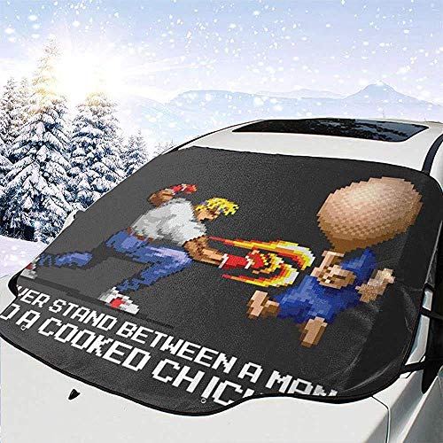 Nunca te quedes Entre un Hombre y un Pollo cocido Streets of Rage Cubierta de Nieve para Parabrisas de Coche Golden Axe, Parasol para Quitar Hielo