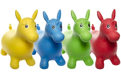 NV LG IMPORTS 1 x Cheval Sauteur Sauteur Animaux pour Les Enfants env. 60 cm, 1 en 4 Couleurs