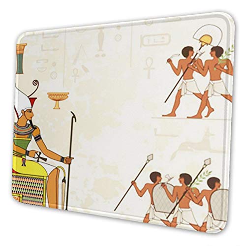 OMNVEQ Alfombrilla De Ratón Gaming Alfombrilla Mouse Pad Mat Faraón Cultura Murales Egipto Soporte para Ordenador, PC y Portátil