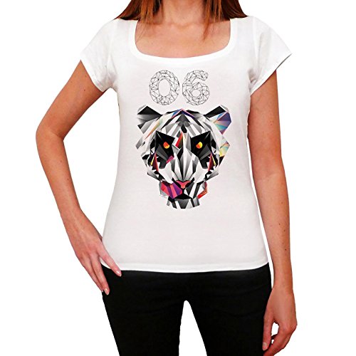 One in the City Geometric Tiger Number 06, Camiseta para Mujer, Camiseta con Numero, Camiseta Tigre