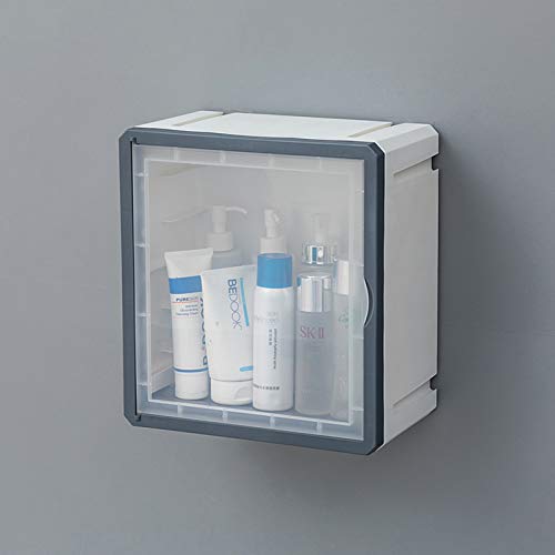 Organizador De Cosméticos,Polvo Caja De Almacenamiento De Cosméticos,Organizadores Impermeables Para El Cuidado De La Piel,Portátil Grande Organizador De Maquillaje Vitrina,Para En-Gris. 27.5x30x16cm(