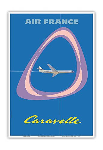 Pacifica Island Art Caravelle-Air France-Caravelle F-BHRB Lorena Jet Airliner-Viajes aerolínea del Cartel de Jean Colin c.1959-Arte Master Print-13inx19