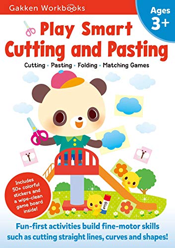 Play Smart Cutting and Pasting Age 3+: Ages 3-5 Practice Scissor Skills for Preschool, Strengthen Fine-motor Skills: Cutting Lines and Shapes, Gluing, Stickers, Mazes, Counting, and More