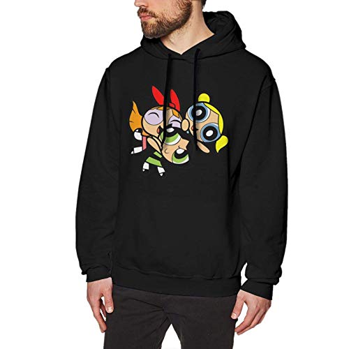 Power-Puff Girls Mens Hoodie Sweatshirt Classic Casual Hooded Pullover Long Sleeve Sweatshirt