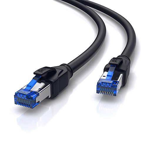 Primewire - 7,5 Metros - Cable Ethernet Cat 8 a 40 Gbits para Exteriores - Fibra óptica 40000 Mbits - Cable de Red LAN Outdoor IP66 - Blindaje S FTP - RJ45 - Protección Doble Revestimiento Resistente