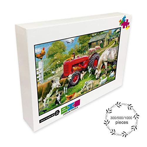 Pueblo De Animales De Granja Rompecabezas De Madera Para Adultos 300/500/1000 Piezas Juegos De Juguetes Educativos Regalo Pinturas Decorativas Para El Hogar Ilustraciones