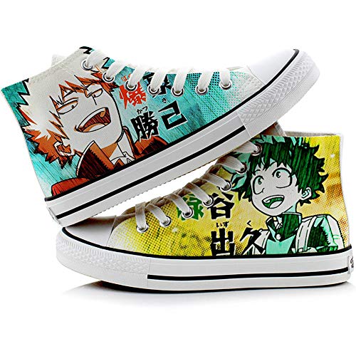 RedJade Mi héroe akaamia Academia Mi héroe Academia Ground Zero Bakugou Katsuki Izuku Midoriya Sneaker Zapatilla de Deporte Zapatos de Lona 36