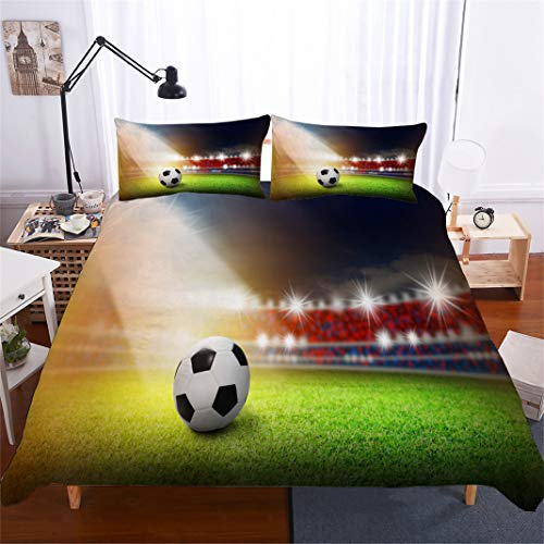 Ropa de Cama 3D Fútbol Estilo Deportivo Copa Mundial Impresión de fútbol Juego de Cama Niño niño Funda de Almohada Funda nórdica 180 x 220 cm - Cama 90 cm/105 cm