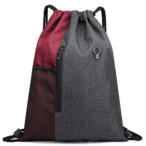 Ruberg - Bolsa de deporte resistente al agua para hombre y mujer, con cremallera, bolsillo interior, bolsillo exterior, bolsa de gimnasio,color rojo