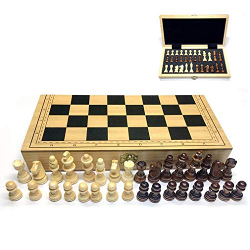 RXLLSY Juego de ajedrez de Madera, Caja de Tablero de ajedrez portátil, Juegos de Mesa educativos, Juego de ajedrez de Madera Completo Compatible con Fide para niños, niñas, Juegos Familiares