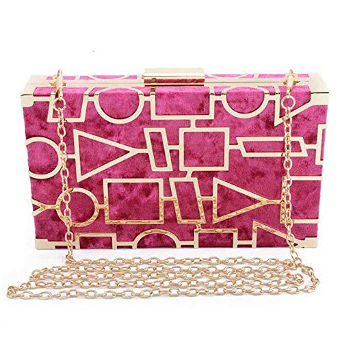 San-Hai Bolso de la Bolsa de la Bolsa de la Noche del Embrague Bolsa de Hombro del Bolso para Las señoras de la Boda Bolsa de Fiesta de la Boda San-Hai (Color : Hot Pink, Size : 19X4X11CM)