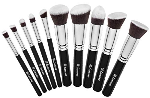 Set De Brochas De Maquillaje Profesional - Pinceles Maquillaje 10 Piezas - Brochas Base De Maquillaje, Brocha Kabuki, Brocha Polvos, Brochas De Maquillaje Ojos - Pelo Sintético Calidad Premium