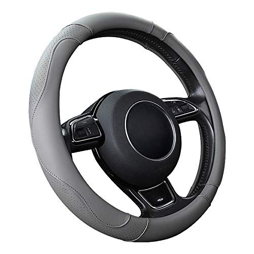 SFONIA Cubierta del Volante Fundas para Volante de Cuero del Microfibra Universal 37-38cm / 15" Antideslizante Transpirable Durable (Color Gris)