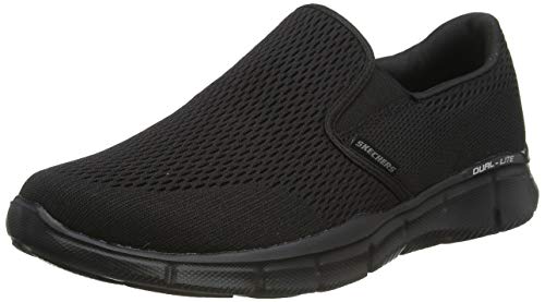 Skechers Equalizer-Double Play, Zapatillas sin Cordones Hombre, Negro (BBK Black Engineered Mesh/Trim), 39.5 EU