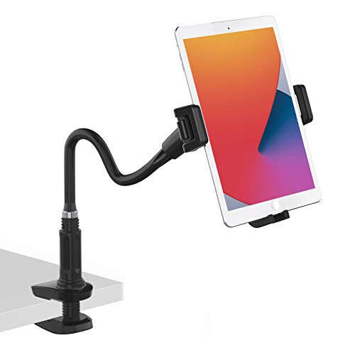 Smatree Soporte para Tableta y Teléfono Celular con Cuello de Cisne, Soporte de Tableta Perezoso, Compatible con 4.7-12.9 Pulgada iPhone, iPad Mini /Air/Pro, Nintendo Switch, Cámara de Acción, Negro