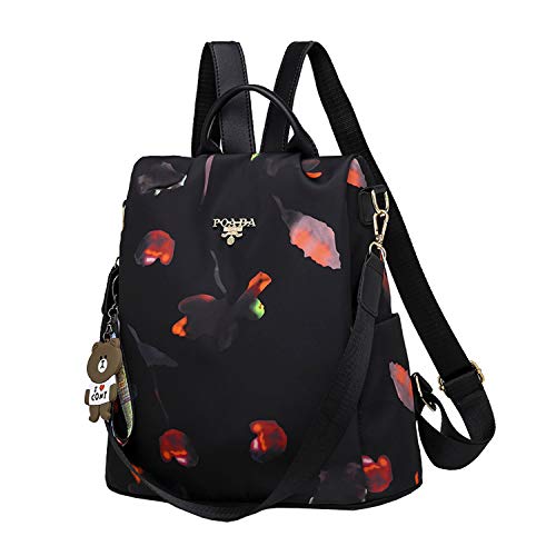 SPEEDEVE Mochila Antirrobo Mujer,Negra-Mariposa