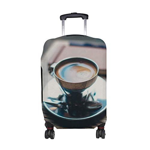 Taza Café Bebida Patrón Impresión Viaje Equipaje Protector Equipaje Cubierta de la Maleta Se Adapta a Equipaje de 18-21 Pulgadas LGC-001