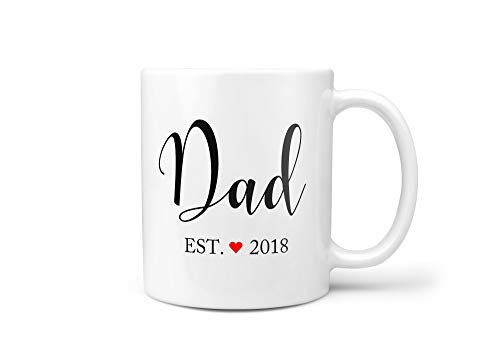 Taza de café 2017 con texto en inglés "Pregnancy Announcement to marido New Dad"