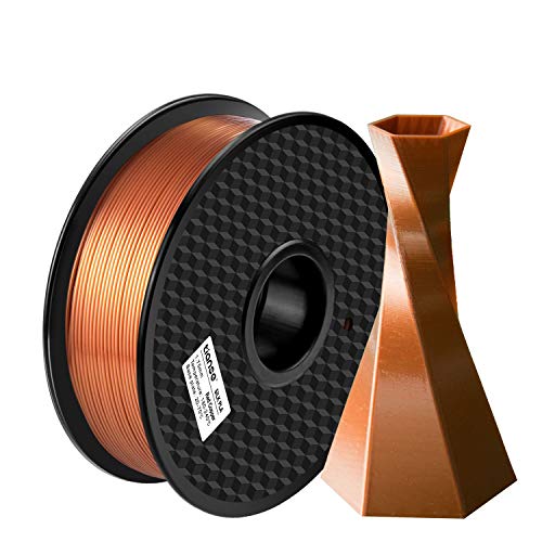 TIANSE Filamento de Seda de la Impresora 3D,1.75mm 1KG (2.2LBS),Spool Filament for 3D Printing,Precisión Dimensional +/- 0.03 mm,【Sin Enredos y Sin Bloqueo】 (Cobre Rojo)