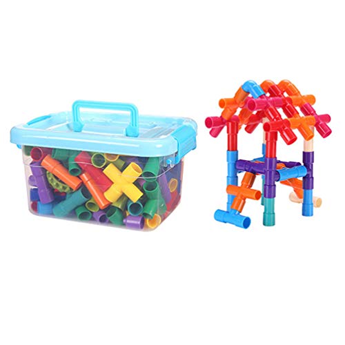 TOYANDONA 96 Piezas de Bloques de Construcción de Ladrillos Que Enchufan Juguetes Juguetes de Construcción con Caja de Almacenamiento para Niños Juguetes de Construcción（Color de Caja Aleatorio）