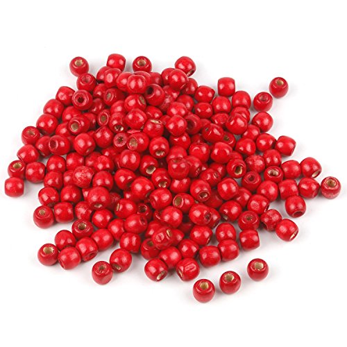 TRIXES 220 Cuentas de 12 mm en Madera Rojo Cereza para Joyería Artística, Collares Brazaletes