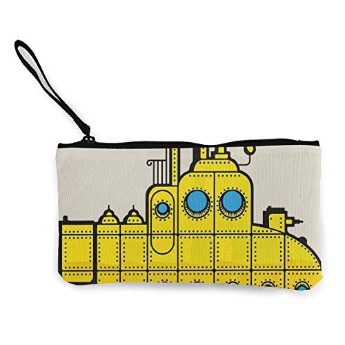 TTmom Carteras de Mujer,Monedero, Cartoon Submarine Unisex Canvas 3D Print Pattern Portafogli per Portamonete per Uomini e Donne