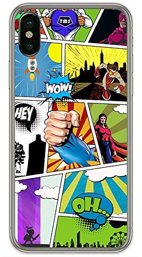 Tumundosmartphone Funda Gel TPU para iPhone X/XS diseño Comic Dibujos