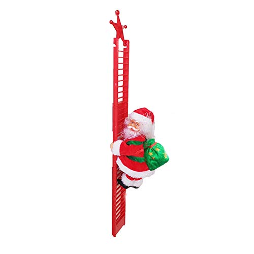 UMYMAYDO1 Papá Noel escalador eléctrico de escalera, escalera, escalera, juguete de peluche para Navidad, decoración de árbol de Navidad (escalera individual)