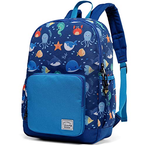 VASCHY Mochila Infantil,Mochila Niño Preescolar Linda Resistente al Ggua Ligera Mochila para Niños y Niñas con Bolsillo Lateral Animal del Océano