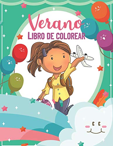 Verano Libro de Colorear: Libro de colorear de verano, playa, avión de vacaciones, libro de colorear para niños de 4 a 8 años