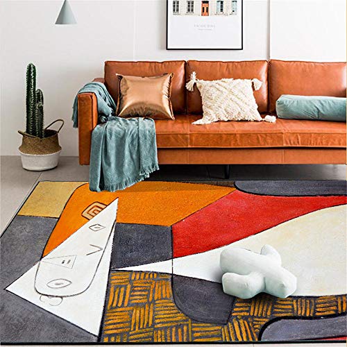 WQ-BBB Sin Alergias Alfombraes Decoración Abstracta de Graffiti Colorido alfombras de Pasillo Negro Gris Rojo Naranja Blanco Amarillo Hermosa Habitación De Los Niños Moqueta 150X200cm