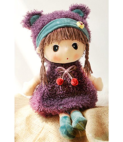 YL Muñeco de Peluche Lindo Bebé Juguete de 1ra Edad Muñeca Adorable Paño de Felpa Adorno de muñeca de Peluche Inicio Juguetes de Peluche Niño Mejor Nacimiento / Navidad / Cumpleaños (Violeta)