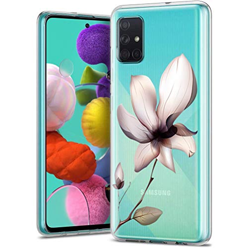 Yoedge Funda para Samsung Galaxy A51 4G, Cárcasa Silicona Transparente con Dibujos Antigolpes Animados Suave Diseño Patrón Mármol TPU Bumper Case para Movil Samsung Galaxy A51 (Loto)