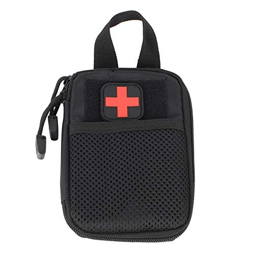 Zer one Bolsa de Emergencia al Aire Libre, Bolsa de Supervivencia médica portátil Esencial Bolsa médica de Rescate Mini Accesorio Cintura PackPerfect para Primeros Auxilios(Negro)