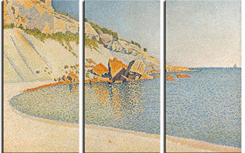 1art1 Paul Signac - Cap Lombard, Cassis, Opus 196, 1889, 3 Partes Cuadro, Lienzo Montado sobre Bastidor (180 x 120cm)