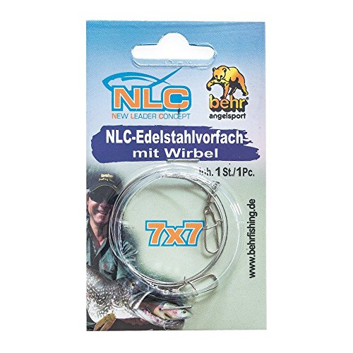 2 unidades con líderes de alambre de pesca 50 cm líder para pesca de lucios líder de acero Talla:08 kg Tragkraft