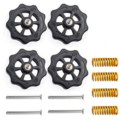 3Dman 4PCS Upgraded Hand Twist Leveling Nut Diameter 40mm + 4PCS Hot Bed Spring Compression+ 4PCS M4X35mm Screws for Creality 3D Printer CR-10 CR-10s Ender 3 Ender 3 Pro Ender 5（4 Set）