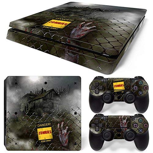 46 North Design Ps4 Slim Playstation 4 Slim Pegatinas De La Consola Zombie Horror + 2 Pegatinas Del Controlador