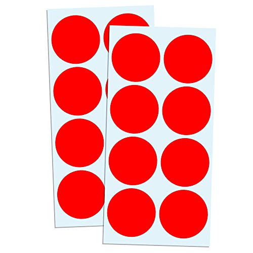 5cm Gomets Colores Pegatinas Redondo Adhesivos - Rojo, Pack de 240