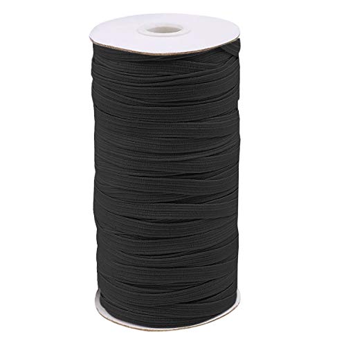 5mmx 64m Goma Elastica Cordon Elastico Costura, Cuerda Elastica,Cinta Elastica Costura,Cordón Goma Elástica para Costura Y Manualidades DIY (Negro)