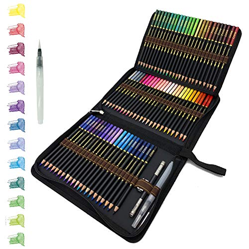 72 Lápices de Colores Acuarelables en estuche con cremallera, Fácil de almacenar y proteger sus lápices de dibujo profesionales, ideales para adultos niños, principiantes y expertos