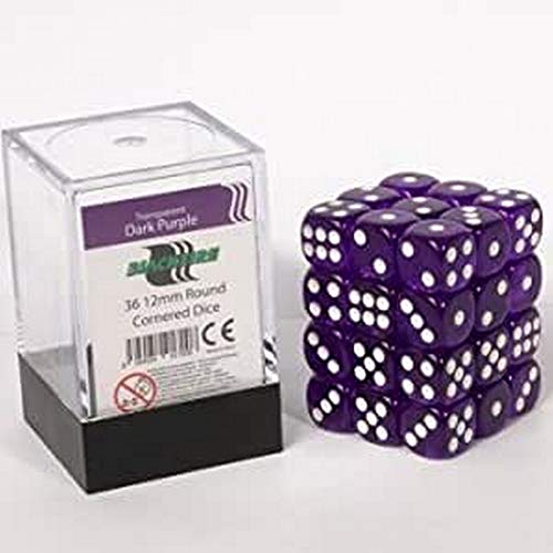 ADC Blackfire Entretenimiento 91700 D6 Cubo Dados Set, Transparente, Morado Oscuro, 36 x 12 mm